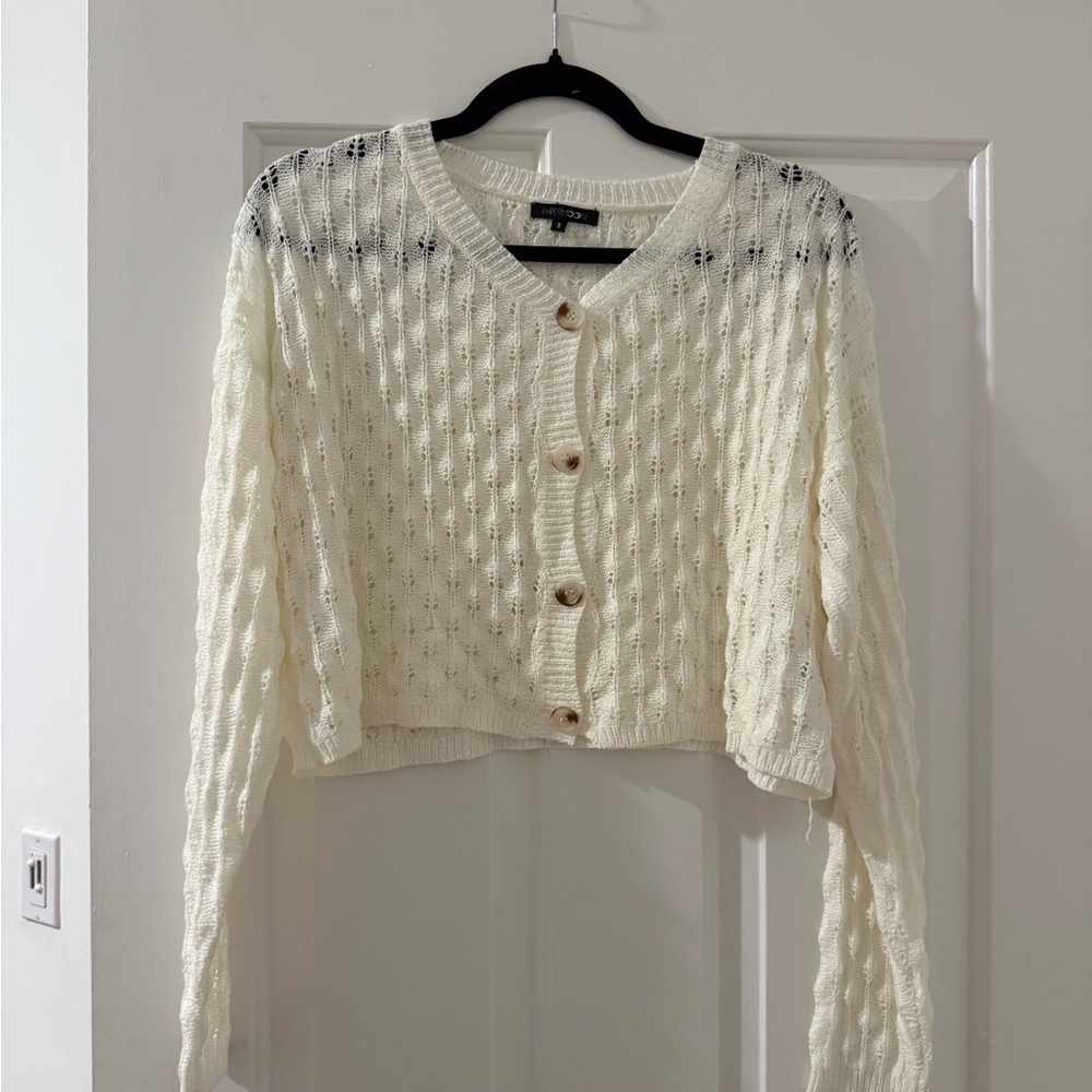 Papermoon Cream Button-Up Cardigan